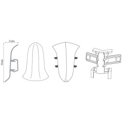 Угол внутренний ПВХ Premium Cezar  Cezar